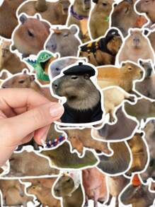 50 Stücke Capybara Aufkleber, Cartoon witzige Aufkleber für Laptop, Gepäck, Computer, Kühlschrank, Handy, wasserfestes PVC