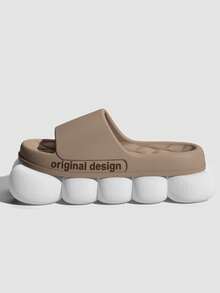 男士EVA休閒拖鞋，柔軟舒適，有效防滑耐磨，簡約菱形圖案，適合夏季、海灘和戶外活動