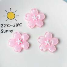 5pcs Lovely Cherry Blossom Girls Room Decor Refrigerator Magnets, Birthday Party Wedding Kitchen Dining Room Fridge Dishwasher Decoration Sticker