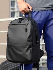 Men's Classic Business Laptop Backpack Casual Daypack Suitable For Going To School And Commuting Graduation - Black - View 8