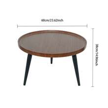 2pcs Modern Minimalist Round Wooden Coffee Tables, Practical And Durable