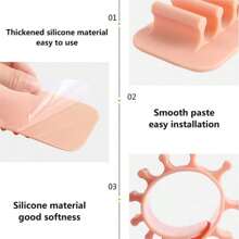 Dispositivo di stoccaggio multiuso in silicone per scarico, con ventosa da parete. Portaspazzolini e porta pennelli trucco in silicone, portaoggetti e rastrelliera per asciugatura, per bagno. Adatto per superfici lisce come specchi, piastrelle, metallo e altro.