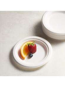 10/50 件豪华 6 英寸加厚纸盘 - 可重复使用、防漏、一次性，适合庆祝活动