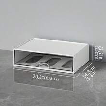 1 件简约透明抽屉式桌面收纳盒，大容量收纳文具，适用于办公室、宿舍、卧室