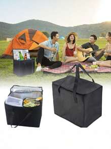 1 pièce de sac isotherme en non-tissé avec doublure en aluminium. Sac réutilisable isotherme pour les courses, les voyages, les pique-niques, la livraison de repas Doordash et les aliments chauds