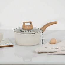 1 pezzo Set di pentole e padelle antiaderenti, set di pentole da cucina in granito bianco adatto per induzione, perfetto per campeggio, adatto al forno per cottura di frutti di mare
