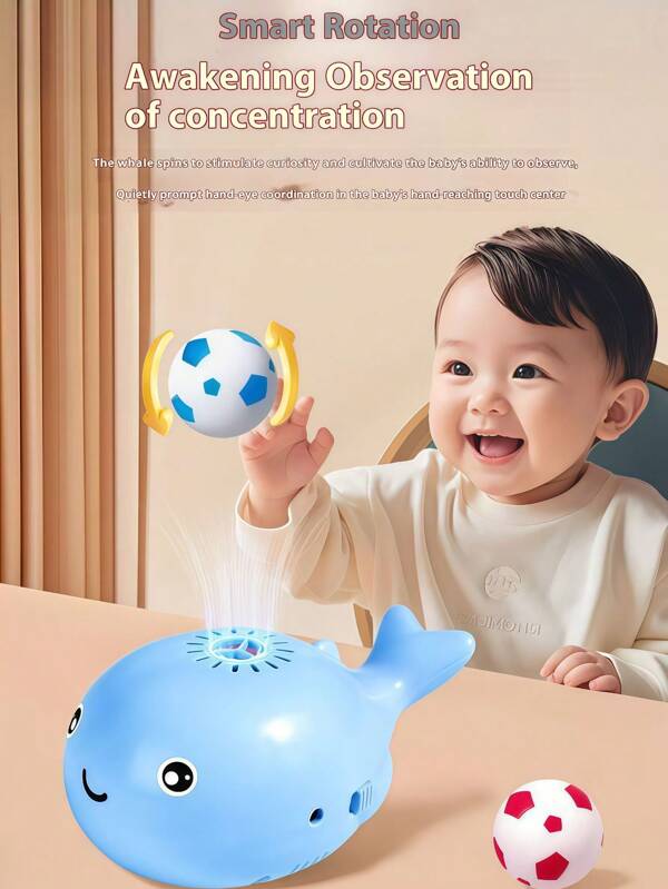 1pc Whale Floating Ball Sensory Toy - Infant Focus Training Educational Game, Allows Children To Feel The Force Of The Wind, Montessori Parent-Child Interactive Toy, Visual Tracking And Motor Skill Development, USB Rechargeable, Gift For Boys And Girls