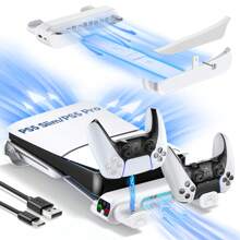 Multifunktionaler Lade- und Kühlständer für Slim/Pro, kompatibel mit Konsole, Disc & Digital Versionen sowie Elite Controller