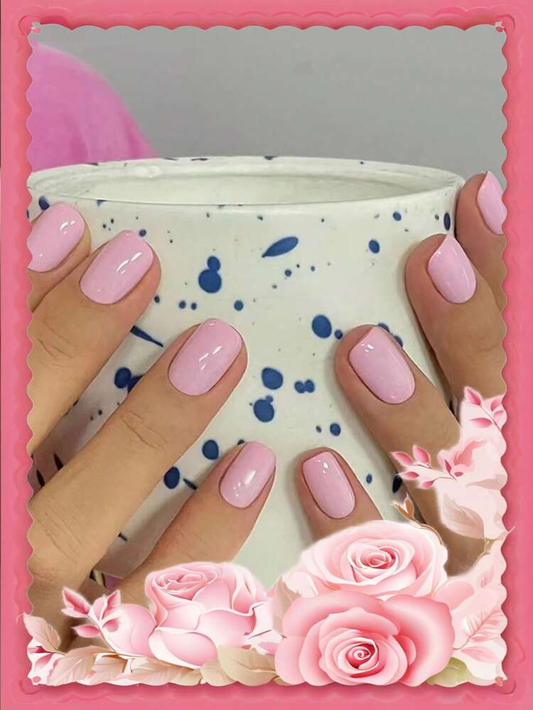 FALSE NAIL PROFESSIONAL ネイルチップ SHEIN ピンク 24個のショート