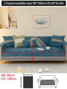 1pc All Season Universal Sofa Seat Cushion Cover, Modern Minimalist Non-Slip Fabric Sofa Throw Pillow Slipcover, Removable Machine Washable, Fits L-Shaped Chaise And 1-4 Seater Sofa