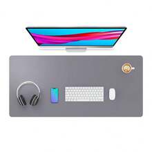 1pc Premium Leather Mouse Pad, Large Size Office Computer Desk Mat, Waterproof Heat Insulation Desk Protector Pad For Laptop Keyboard - Multicolor - View 10