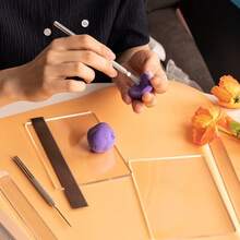 1 件/3 件亚克力板/擀面杖聚合物粘土雕塑工具，适用于 DIY 艺术和工艺品 - 無色 - 查看 9