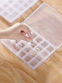 1pc Plastic Storage Box 10-28 Grid With Slot Beaded Anti-String Grid Jewelry Classification Parts Division Box Jewelry Box Organizer Jewelry Storage Box Compartment Jewelry Earring Bead Craft Display Container Organizer Back To School