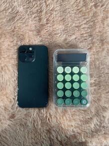 1pc Transparent Gradient Color Mechanical Keyboard Calculator, 10-Digit Large Display Office Use Electronic Calculator (Size Refer To Product Images), Batteries Not Included,School Supplies,Back To School