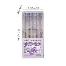Set de 6 bolígrafos de punta fina negros en miniatura, bolígrafos de múltiples tamaños de línea para dibujos, ilustraciones, bocetos, animación, de vuelta a la escuela