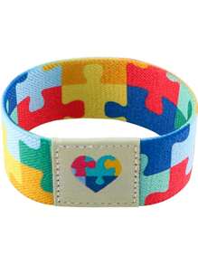 1pc Rainbow Heart Shaped Fashionable Elastic Wristband, Sports Wrist Guard For Men's Gift, Hand Bracelet
