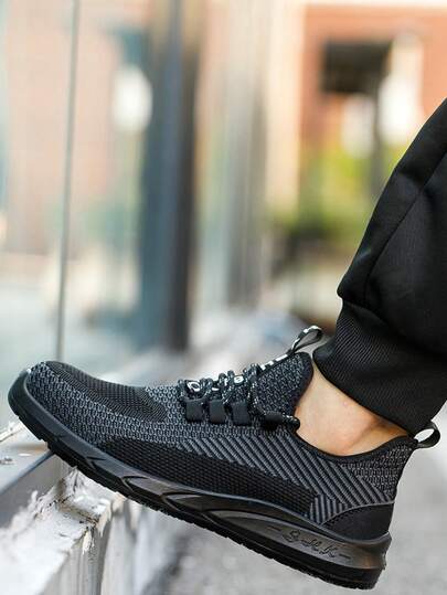 1 Pair Steel Toe Safety Shoes, Mesh Upper, Lightweight & Comfortable, Anti-Slip & Breathable, Durable Safety Sports Shoes With Anti-Crush, Anti-Puncture And Shock-Absorbing Sole, Suitable For Construction Site, Gardening, Warehouse, Daily Maintenance And Other Work Occasions