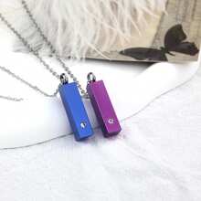 6 Colores Joyería de cremación con forma de urna para cenizas humanas, colgante conmemorativo cuadrado con barra pequeña para mujeres y hombres que recuerdan a seres queridos