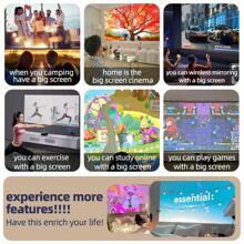 2025 Noul proiector inteligent Ultra HD 5G pentru uz casnic, proiecție super clară pe perete, home theater de înaltă definiție, suportă oglindire computer/telefon, fitness, birou, camping în aer liber, cămin, student, mini proiector 4K