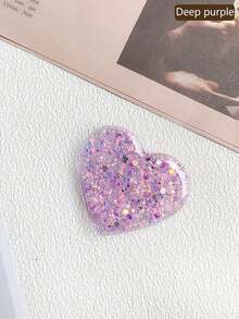 1pc Shiny Heart-Shaped Phone Grip Stand, Expandable Phone Holder, Phone Accessory - Multicolor - View 7