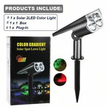 Solar Ground Light, White/Warm/RGB Light, Dual Use For Ground & Wall, Self-Illuminating At Night After Charging In Daytime, 150° Rotatable, IP65 Waterproof & Anti-Lightning Design, Outdoor Landscape Lighting, Garden & Camping Atmosphere Maker