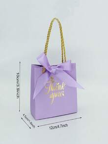 12pcs/24pcs Thank You Gift Bags With Handle And Bow, Small Size Present/Party Favor Bags Suitable For Wedding, Party, Birthday Gift Wrapping - Multicolor - View 19