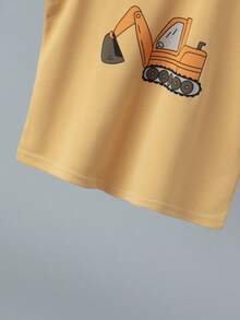 4pcs/Set Kids Cartoon Excavator Print Vest & Shorts Set, Lightweight Summer Casual Pajamas, Plane Pattern - Multicolor - View 4