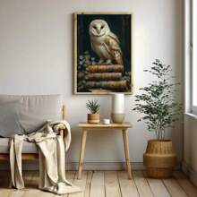 1pc/3PCS Wall Arts Posters Animals Botanical Antique Dark Academy Wind Bookstore Owl And Flower Books Illustration Poster Canvas Painting Wall Art Painting Home Library Decoration Frameless/Framed Canvas Art