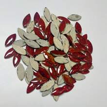 100g/200g Per Pack, Red Carved Willow Leaves, DIY Ceramic Mosaic Tiles, Indoor Wall Decor And Craft Making Materials For Walls, Frames, Coasters, Door Frames, Furniture, DIY Handicrafts, Graduation Project Designs