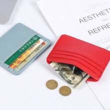 1pc Classic Slim PU Leather Men Women Credit Card Holder For Daily Use Ultra Thin Mini PU Leather Students Credit Card Cse Wallet For Chrismas Birthday Gift Women Men Cardholder For Women Card Wallet For Men Wallet Mini Wallet Purse Wallet