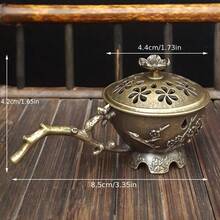 1 件便携式手持合金梅花莲花香炉，祥云香片香炉（不含香） - 僅限 DG22 燃燒器 - 查看 6