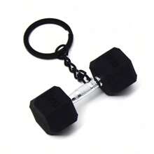1 bucă mini breloc cu gantere, farmec pentru rucsac, cadou pentru iubitorii de fitness, pandantiv cu gantere din aliaj
