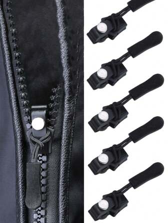 10 件通用金属拉链修理套件，用于行李箱、包袋、夹克的替换拉链头，无需工具，可拆卸拉链头