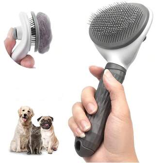 Cat Brush, Self-Cleaning Slicker Brush Removes Undercoat Cat Comb Dog Brush Cat Brush Short To Long Hair Suitable Gentle Cat Brush Short Hair Slicker Brush