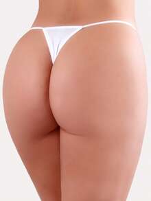 Lily Comfortable Thong Panty - White - View 1