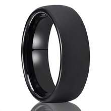 1pc 8mm Black Matte Tungsten Steel Ring, Durable & Scratch Resistant, Laser Engravable For Personalization, Suitable As Wedding Band Or Gift - Black - View 4