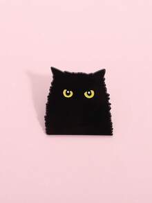 1PC Cute Black Cat Enamel Pin Funny Quotes Brooches Lapel Pins Badges On Backpack Clothes Accessories Animal Jewelry Friends Gifts - Black - View 2