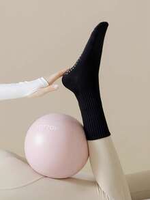 3 Pairs Women's Non-Slip Yoga Socks, Suitable For All Seasons, With Grip Silicone Soles, Ideal For Ballet, Dance, Pilates, Gym - Multicolor - View 5