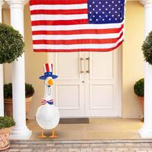 Shyyween 4th Of July Goose Outfit Set 23"/ 17'' Plastic Lawn Porch Patriotic Goose Clothes Outfit For Outdoor Patio Yard Lawn Art Decoration(Bowknot)