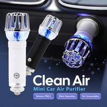 1pc Crystal Car Air Purifier, 12V Plug-In Negative Ion Generator, PM2.5 & Smoke Removal, Silent Operation, No Consumables, Car Interior Accessory, Creative Gift, Ionizer Air Cleaner