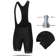 RAUDAX Shorts de cyclisme de compétition de haute qualité, faits d'un mélange élastique de polyester et de spandex, entièrement noirs avec des bandes de jambe réfléchissantes et antidérapantes, convenant pour le vélo tout-terrain en été