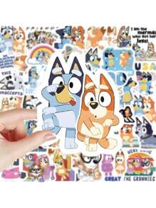 Bluey 103 piezas de Pegatinas lindas de Bluey, pegatinas para tazas de agua, pegatinas para cuadernos, pegatinas hechas a mano, pegatinas para niños, pegatinas de anime para cuadernos, manualidades con pegatinas para scrapbook