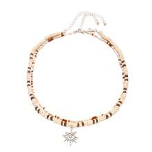 1pc Shell, Surfer, Wooden Beaded, Coconut Shell, Beach Style Necklace, Perfect For Summer Hawaii Beach Jewelry - Multicolor - View 9