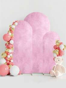 1 pieza Cubierta de arco de poliéster texturizada color rosa, para soporte de fondo en forma de arco, adecuada para cumpleaños, ceremonias, bodas, fiestas de graduación, decoración de eventos, rosa y negro