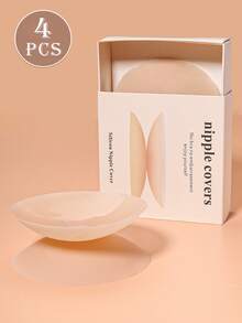 TSLBNRIO 2/4片装女士夏季纯色乳贴，粘性硅胶乳贴，隐形无肩带无背文胸衬垫，无缝乳贴，适用于连衣裙、泳装、运动服，可重复使用和清洗 - 彩色 - 查看 15