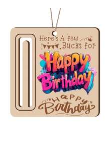 Porta-dinheiros de aniversário com charme para dinheiro, enfeite de pendurar cartão de dinheiro de feliz aniversário colorido para carro e casa, presentes de dinheiro surpresa para festa de aniversário para amigos da família, citações de aniversário, presente de madeira de dinheiro de aniversário