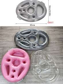 1pc Inflatable Drink Holder Cup Tray Cooler Ice Bucket For Beach, Pool, Party Game, Multi-Hole Cup Stand, Beach Essentials, Beach Accessories, Pool Float - Multicolor - View 3