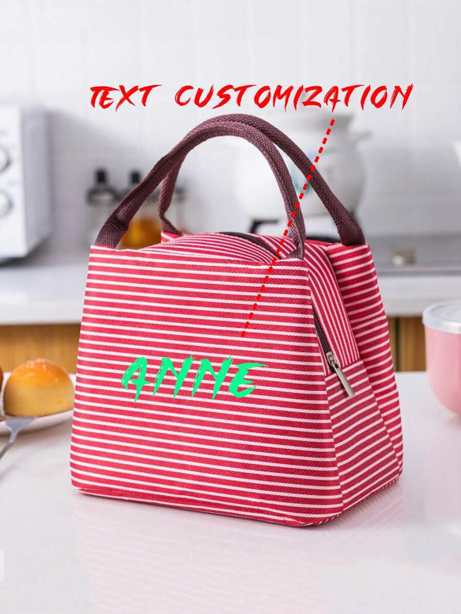 1 Customized Insulated Lunch Bag, Thermal Bento Box Bag, Thick Aluminum Foil Lunch Tote, Cooling Picnic Handbag, Work & Outdoor Portable Lunch Box Bag, Lunch Bag, Work And School Storage Bag, Teacher Storage Bag, Classroom Bag, Classroom Storage Bag, Professional Gift, Mother's Day Gift, Father's Day Gift, Back To School Gift