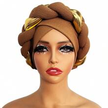 1pc Plain Color Polyester Headband Cap, Suitable For All Seasons, Wedding - Golden Braids - View 7