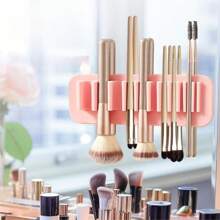 Dispositivo di stoccaggio multiuso in silicone per scarico, con ventosa da parete. Portaspazzolini e porta pennelli trucco in silicone, portaoggetti e rastrelliera per asciugatura, per bagno. Adatto per superfici lisce come specchi, piastrelle, metallo e altro.